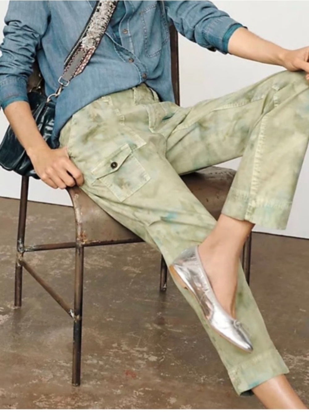Anthropology the wanderer cargo pastel green painter artist pants